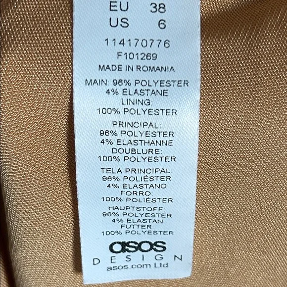 New ASOS Sleeveless Gold Sheen Cowl Neck Ruched Formal Prom Evening Dress - Picture 14 of 16